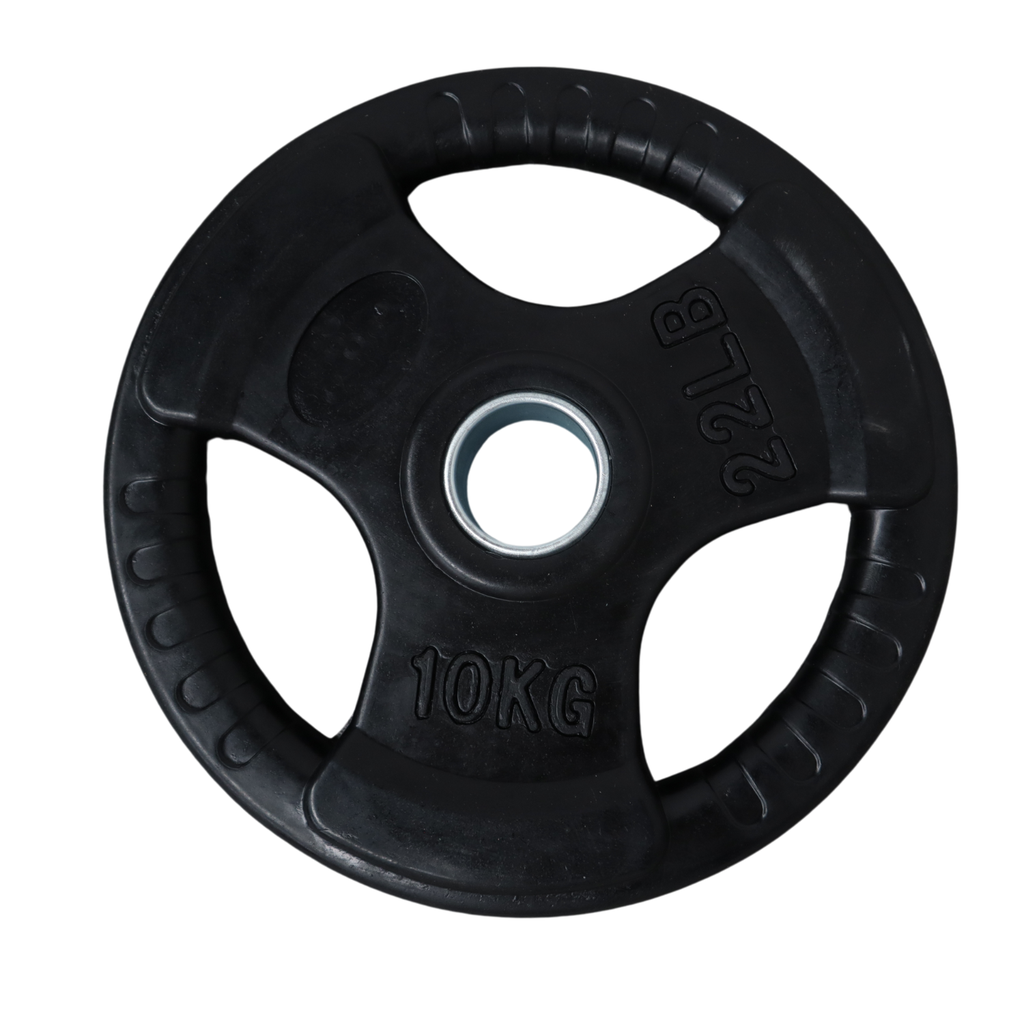 INFINITÉ DISCO OLIMPICO NEGRO FORRO DE GOMA 3 PERFORACIONES 10 KG/3-HOLES BLACK RUBBER  PLATE  10 KG