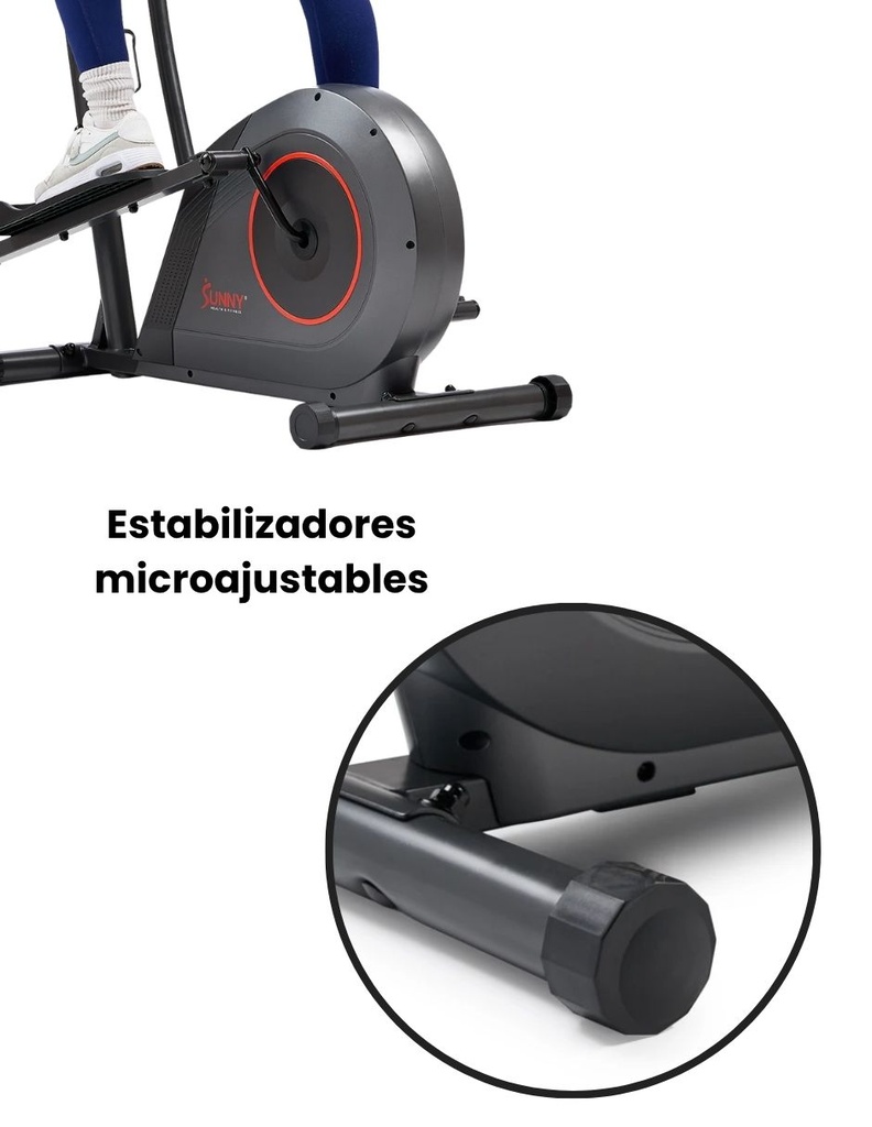 Sunny Health & Fitness Level Smart Magnetic Resistance Elliptical / Elíptica de resistencia magnética inteligente de nivel / SF-E324005 