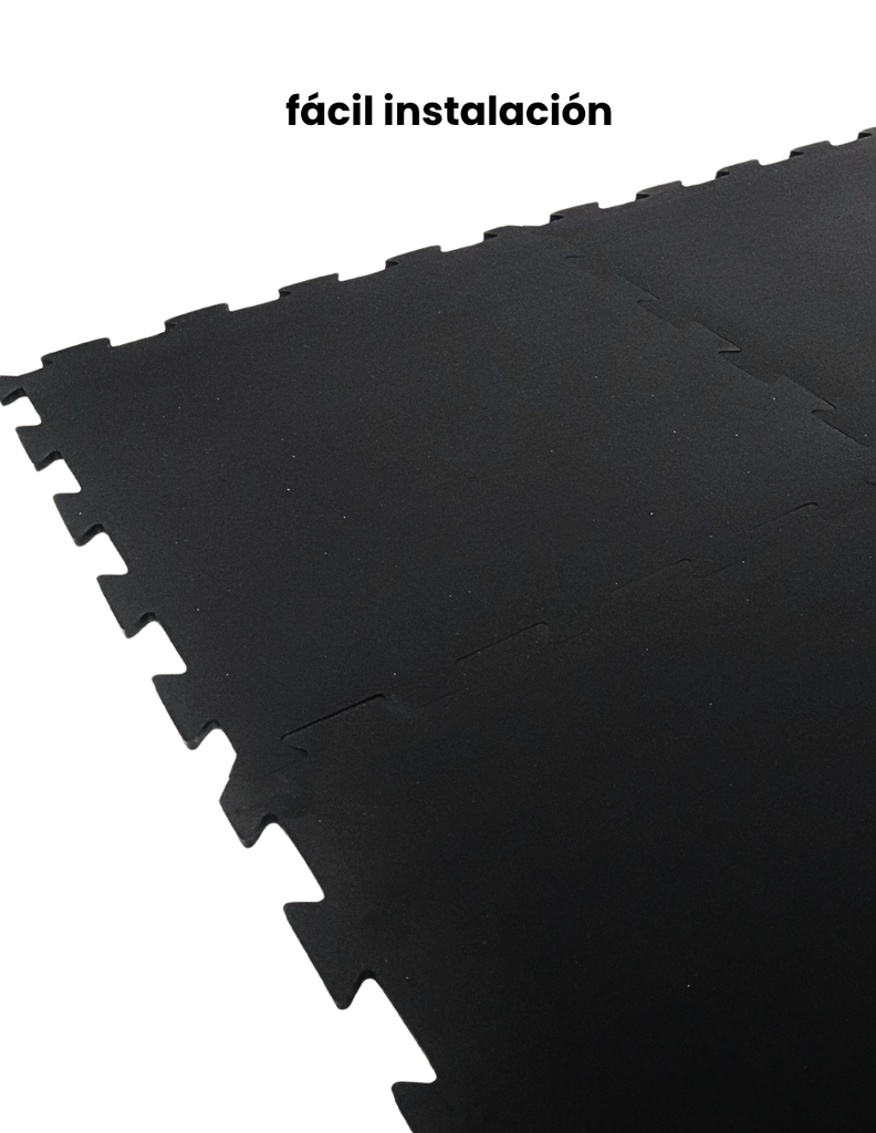 Infinité Piso Comercial 7 mm (+-1mm) 4 lozetas tipo rompecabezas 50x50 cm Negro IF-Piso-N7BLACK