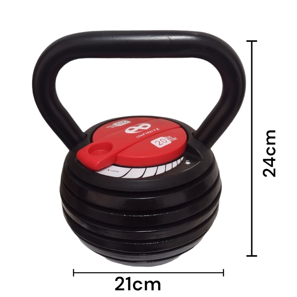 Infinité Pesa Rusa Ajustable / Kettlebell Ajustable 20LBS IF-KADJ