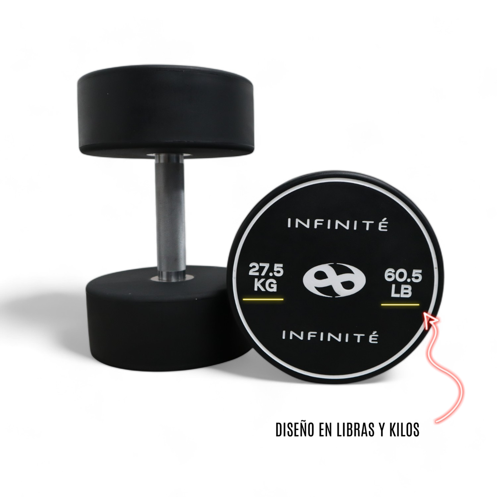 Infinité Par de Mancuernas de Uretano 27.5 Kg / Pair Dumbbell Round 60.5 Lb IF-MU27