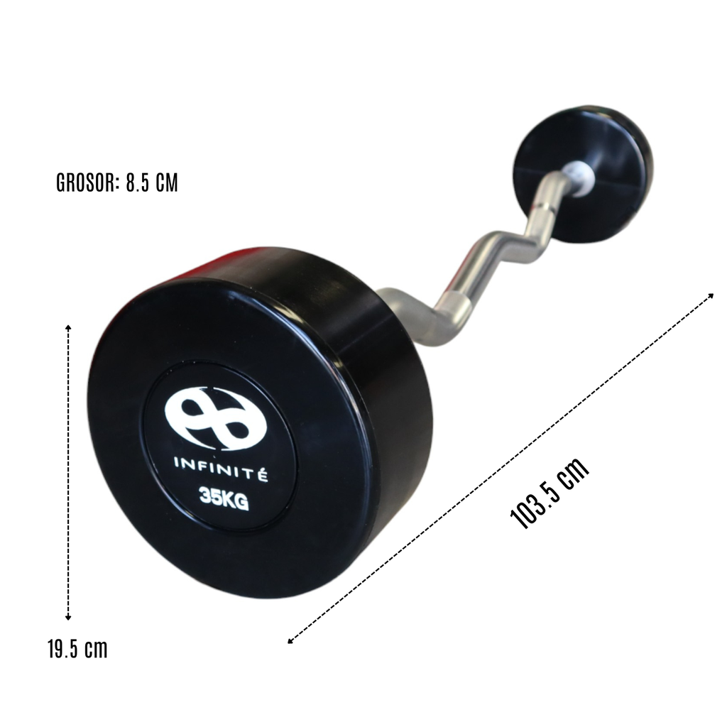 Infinité Barra Curva de uretano/Barra Z peso integrado 35 Kg IF-BCU35
