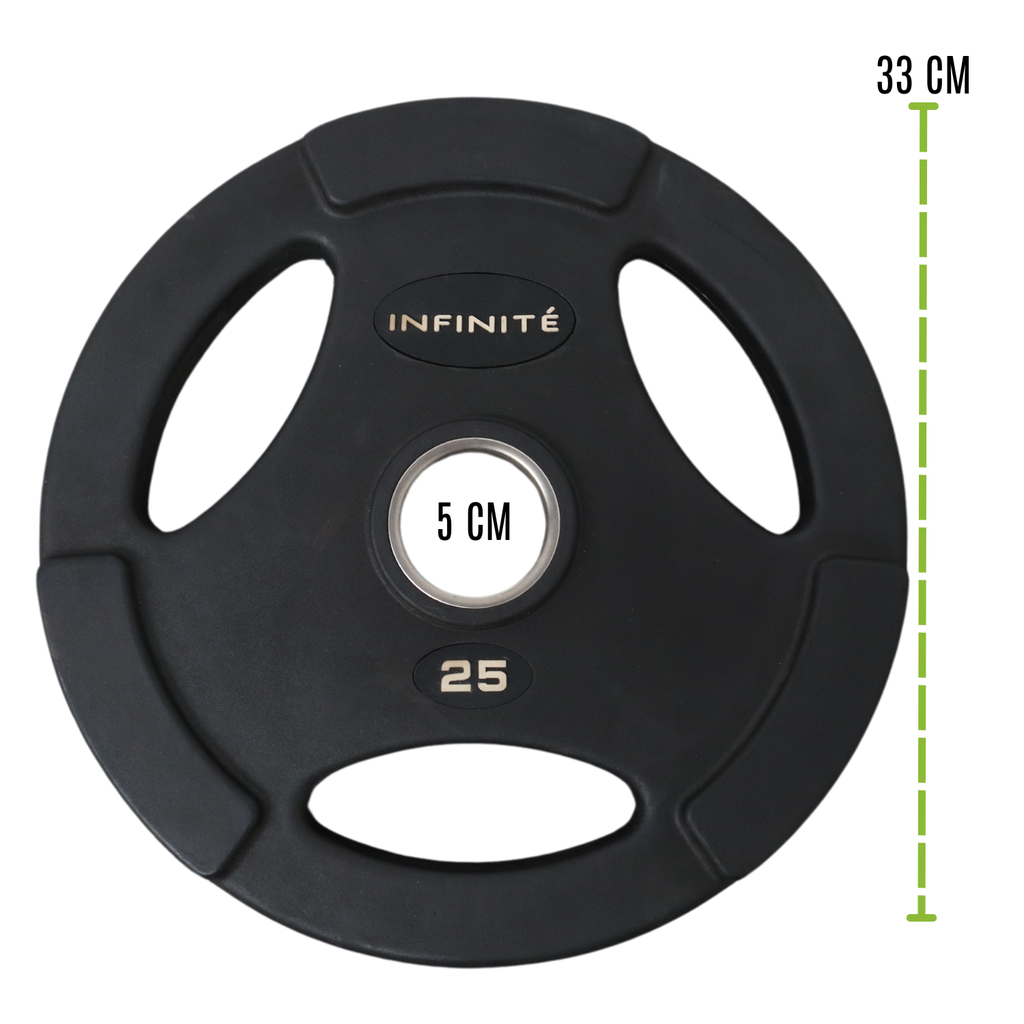 Infinité Disco Olimpico Profesional Forro de goma de alta resistencia 25 Lb IF-50/25LB
