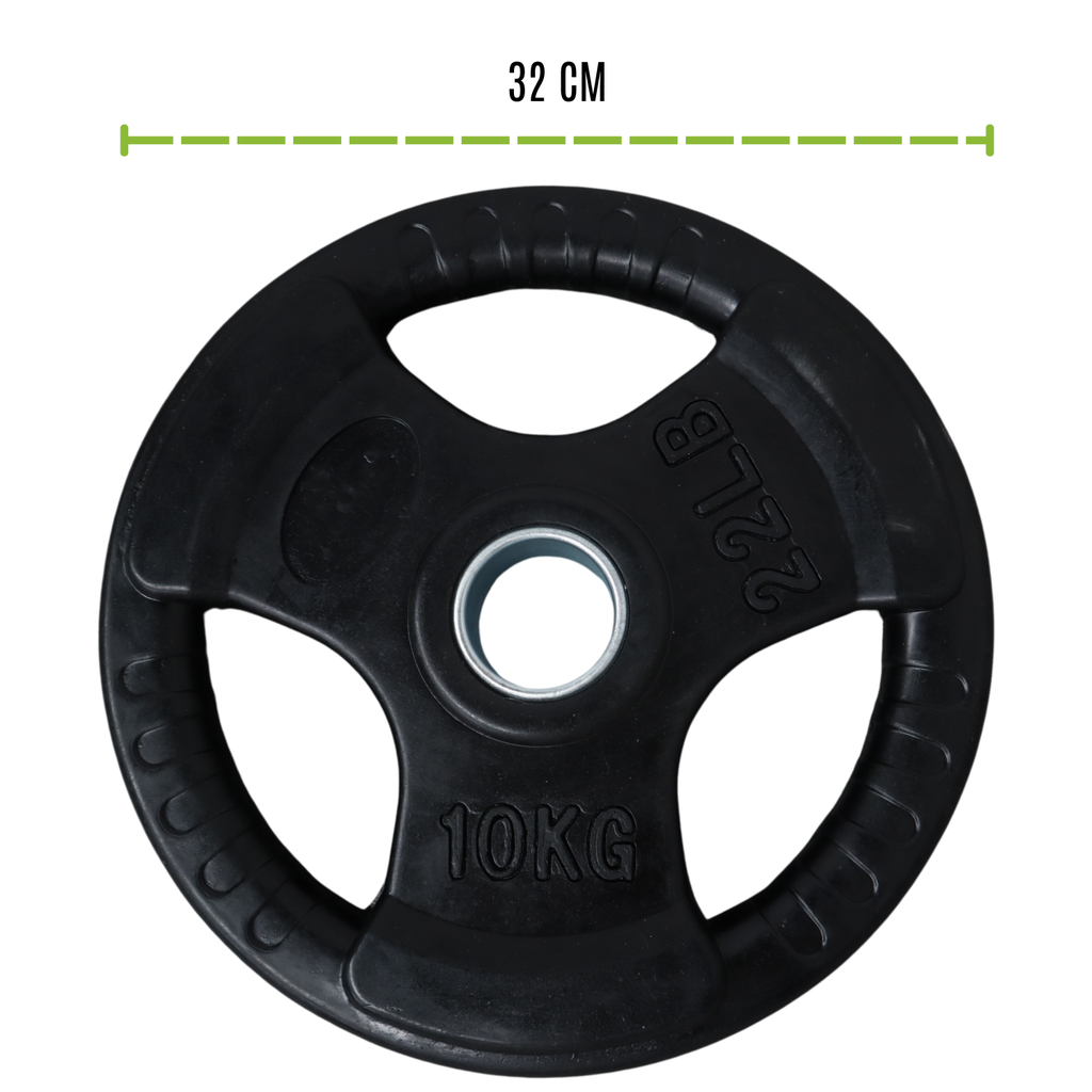 INFINITÉ DISCO OLIMPICO NEGRO FORRO DE GOMA 3 PERFORACIONES 10 KG/3-HOLES BLACK RUBBER  PLATE  10 KG