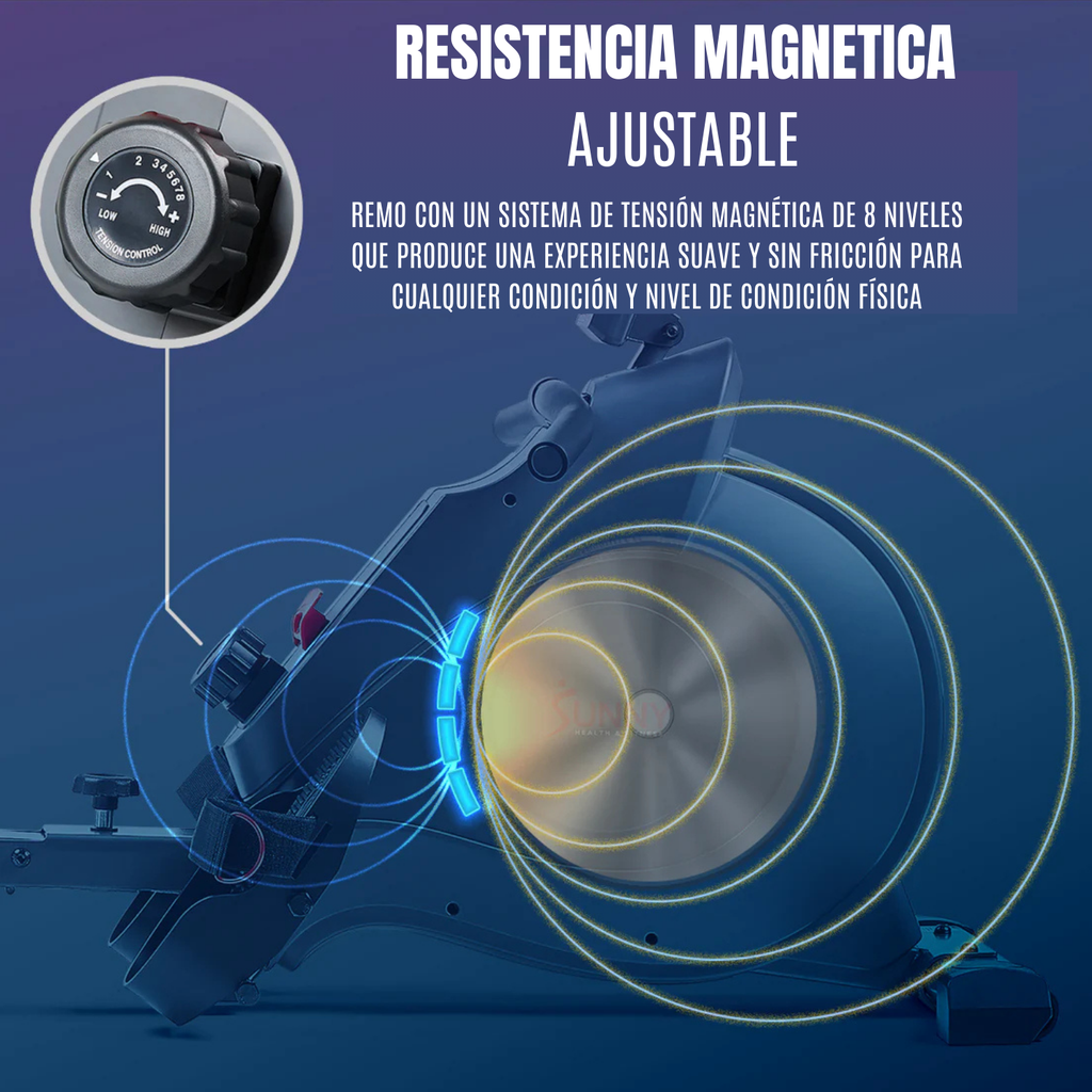 Sunny Máquina de remo magnética SMART Con  BluetoothConectividad Bluetooth SF-RW522016