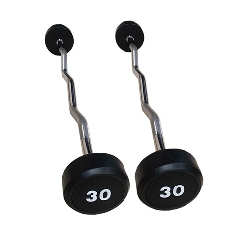 Infinité Barbell EZ Curl/Barra Curva/Barra Z peso integrado 55 Kg IF-BC55