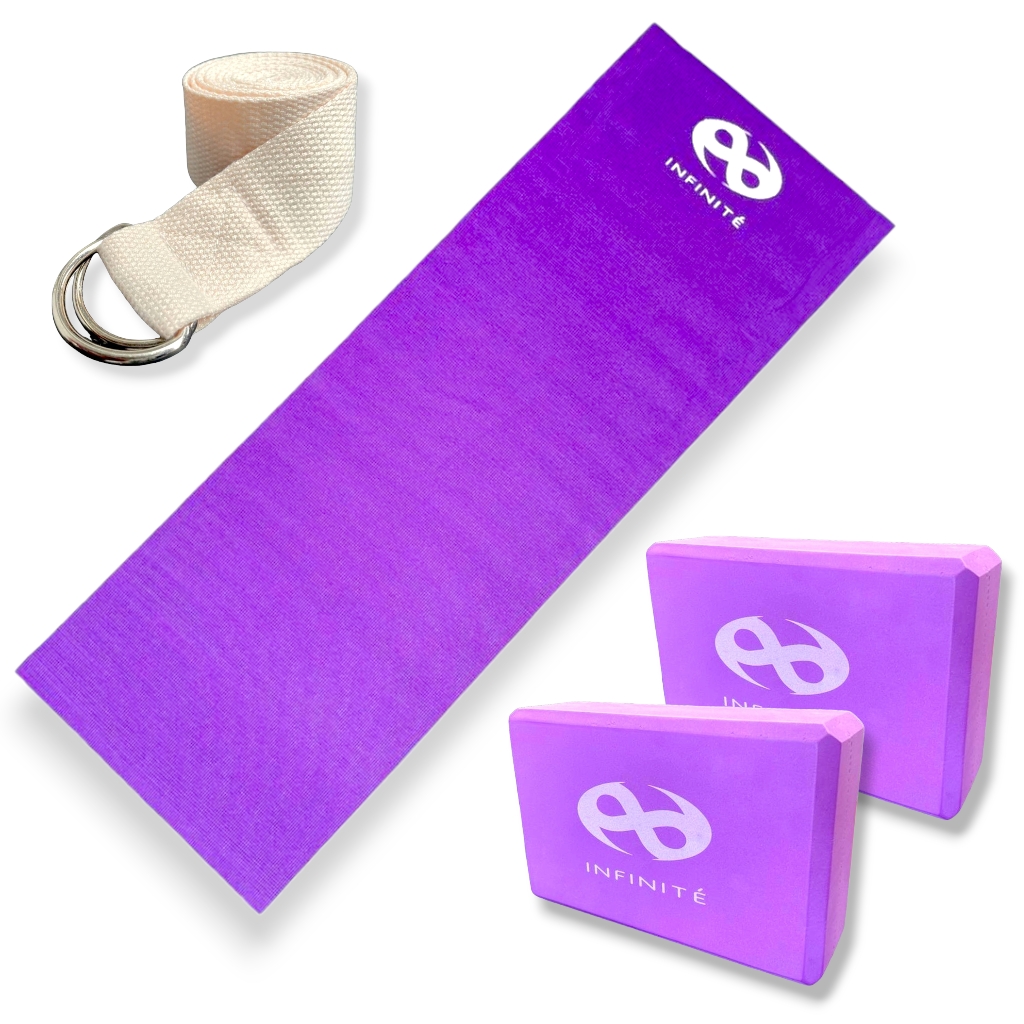 Infinité Set de Yoga Purpura 1 Mat 2 Bloques y 1 Cinturón Mod. IF-YSET-P1