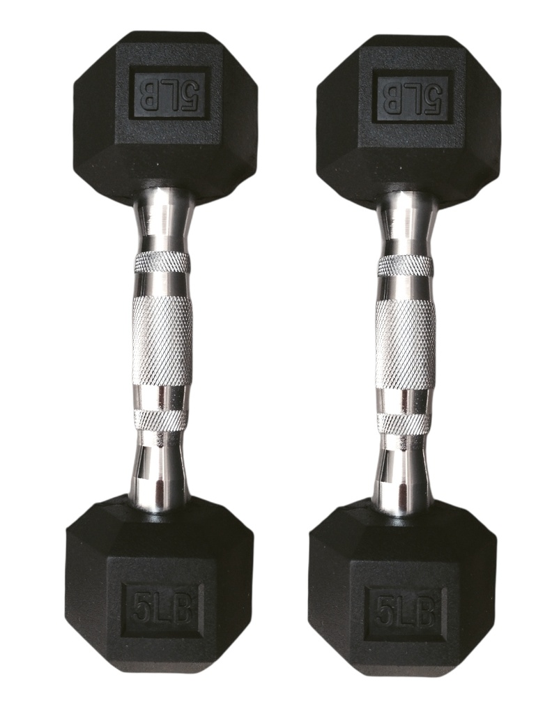 Infinité Mancuerna Hexagonal Goma de alta Resistencia Par 5 Libras IF-HL5