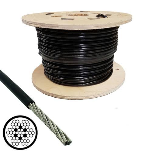 METRO DE CABLE DE ACERO CON REVESTIMIENTO DE NYLON MEDIDA 1/4