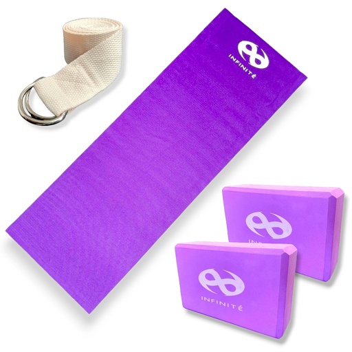 [IF-YSET-P1] Infinité Set de Yoga Purpura 1 Mat 2 Bloques y 1 Cinturón Mod. IF-YSET-P1