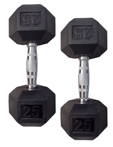 [IF-HL25] Infinité Mancuerna Hexagonal Goma de alta Resistencia Par 25 Lb	IF-HL25