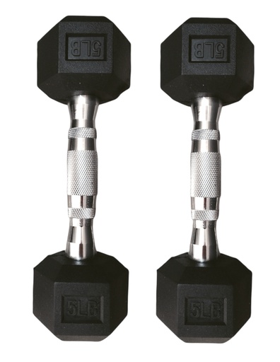 [IF-HL5] Infinité Mancuerna Hexagonal Goma de alta Resistencia Par 5 Lb IF-HL5