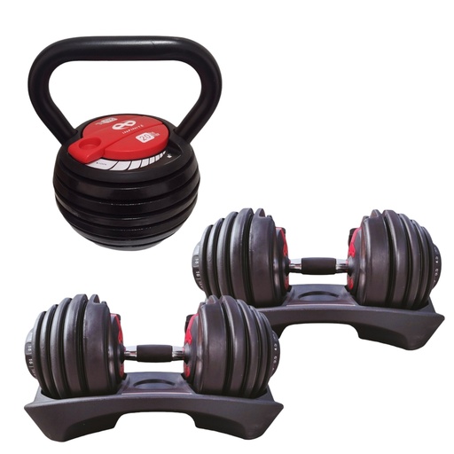 [IF-MA24K-PAR] Infinité Par de Mancuernas Ajustables/ Ajustable Dumbell IF-MA24K-PAR + PESA RUSA GRATIS IF-KADJ
